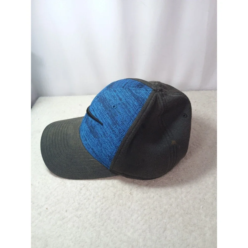Nike Dri-FIT Blue Black Swoosh Flex Fit Baseball Hat Cap Adult L/XL Golf